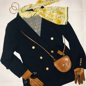 Classic Dark Navy Double Breasted Blazer